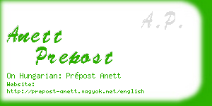 anett prepost business card