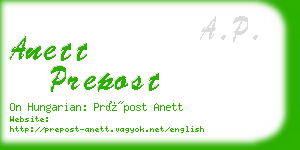 anett prepost business card
